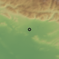 Shaded relief of the 55 km around Rosemead, drawn from the GMTED2010 grid