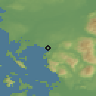 Shaded relief of the 50 km around Bellingham, drawn from the GMTED2010 grid