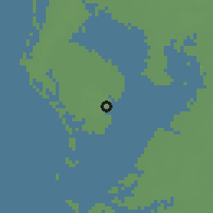 Shaded relief of the 57 km around Saint Petersburg, drawn from the GMTED2010 grid