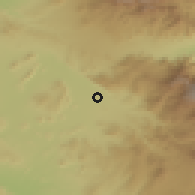 Shaded relief of the 55 km around San Jacinto, drawn from the GMTED2010 grid