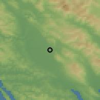 Shaded relief of the 54 km around Santa Rosa, drawn from the GMTED2010 grid