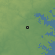 Shaded relief of the 54 km around Severn, drawn from the GMTED2010 grid