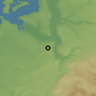 Shaded relief of the 51 km around South Hill, drawn from the GMTED2010 grid