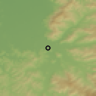 Shaded relief of the 52 km around Springfield, drawn from the GMTED2010 grid