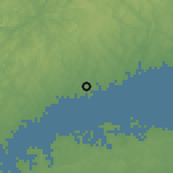 Shaded relief of the 53 km around Stamford, drawn from the GMTED2010 grid