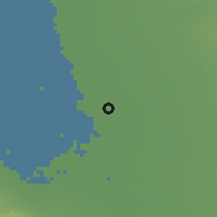 Shaded relief of the 54 km around Stockton, drawn from the GMTED2010 grid