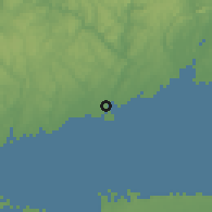 Shaded relief of the 53 km around Stratford, drawn from the GMTED2010 grid