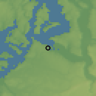 Shaded relief of the 51 km around Tacoma, drawn from the GMTED2010 grid