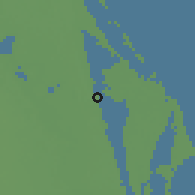 Shaded relief of the 57 km around Titusville, drawn from the GMTED2010 grid