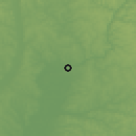Shaded relief of the 55 km around Tuscaloosa, drawn from the GMTED2010 grid