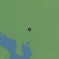 Shaded relief of the 57 km around University, drawn from the GMTED2010 grid
