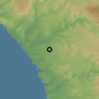 Shaded relief of the 55 km around Vista, drawn from the GMTED2010 grid