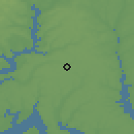 Shaded relief of the 54 km around Waldorf, drawn from the GMTED2010 grid