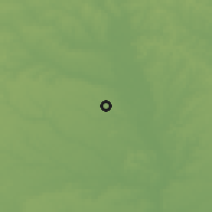 Shaded relief of the 56 km around Warner Robins, drawn from the GMTED2010 grid