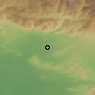 Shaded relief of the 55 km around West Covina, drawn from the GMTED2010 grid