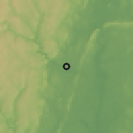Shaded relief of the 53 km around Westfield, drawn from the GMTED2010 grid