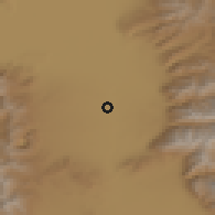 Shaded relief of the 53 km around West Jordan, drawn from the GMTED2010 grid