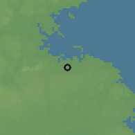 Shaded relief of the 53 km around Weymouth, drawn from the GMTED2010 grid