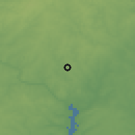 Shaded relief of the 54 km around Wheaton, drawn from the GMTED2010 grid