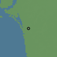 Shaded relief of the 57 km around Bonita Springs, drawn from the GMTED2010 grid