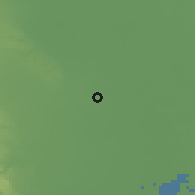 Shaded relief of the 54 km around Woodland, drawn from the GMTED2010 grid