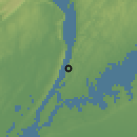 Shaded relief of the 53 km around Yonkers, drawn from the GMTED2010 grid