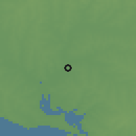 Shaded relief of the 55 km around Aguas Corrientes, drawn from the GMTED2010 grid