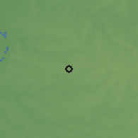 Shaded relief of the 56 km around Porvenir, drawn from the GMTED2010 grid