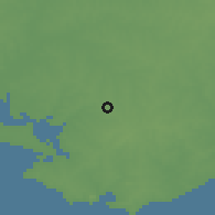 Shaded relief of the 55 km around Progreso, drawn from the GMTED2010 grid