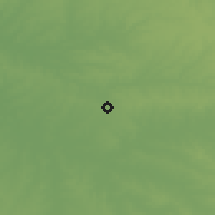 Shaded relief of the 56 km around Pueblo Lavalleja, drawn from the GMTED2010 grid