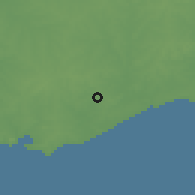 Shaded relief of the 55 km around Camino Maldonado, drawn from the GMTED2010 grid