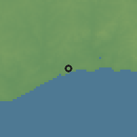 Shaded relief of the 55 km around Salinas, drawn from the GMTED2010 grid