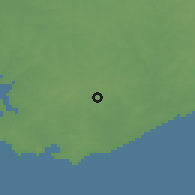 Shaded relief of the 55 km around Toledo, drawn from the GMTED2010 grid