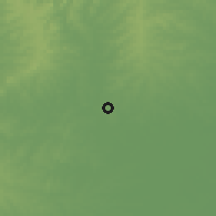 Shaded relief of the 55 km around Treinta y Tres, drawn from the GMTED2010 grid