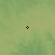 Shaded relief of the 56 km around Tupambaé, drawn from the GMTED2010 grid