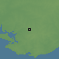 Shaded relief of the 55 km around Villa San José, drawn from the GMTED2010 grid