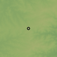 Shaded relief of the 55 km around Cerro Chato, drawn from the GMTED2010 grid