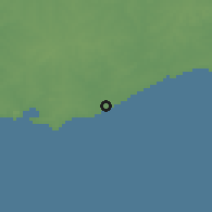 Shaded relief of the 55 km around Barra de Carrasco, drawn from the GMTED2010 grid