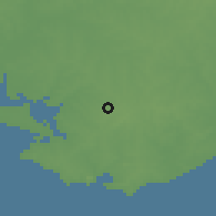 Shaded relief of the 55 km around Las Piedras, drawn from the GMTED2010 grid