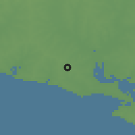 Shaded relief of the 55 km around Libertad, drawn from the GMTED2010 grid