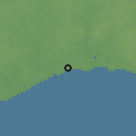 Shaded relief of the 55 km around Marindia, drawn from the GMTED2010 grid
