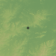 Shaded relief of the 55 km around Mariscala, drawn from the GMTED2010 grid