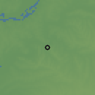 Shaded relief of the 55 km around Mercedes, drawn from the GMTED2010 grid