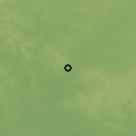 Shaded relief of the 56 km around Minas de Corrales, drawn from the GMTED2010 grid