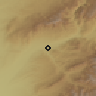 Shaded relief of the 53 km around Gazalkent, drawn from the GMTED2010 grid