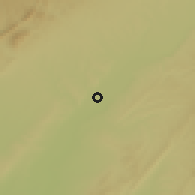 Shaded relief of the 54 km around Ķumķurgon, drawn from the GMTED2010 grid
