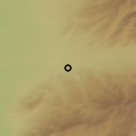 Shaded relief of the 53 km around Olmaliķ, drawn from the GMTED2010 grid