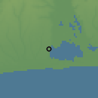 Shaded relief of the 60 km around Abomey-Calavi, drawn from the GMTED2010 grid