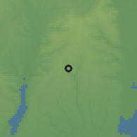 Shaded relief of the 60 km around Allada, drawn from the GMTED2010 grid