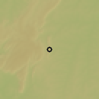 Shaded relief of the 60 km around Kouandé, drawn from the GMTED2010 grid